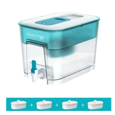 200-Gallon Long-Life 20-Cup Water Filter Dispenser with 4 Filter, Blue