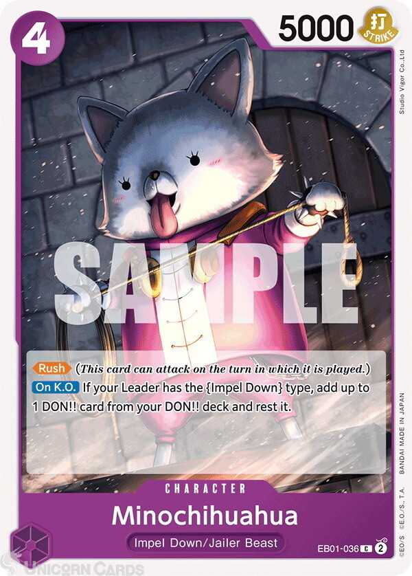 EB01-036 Minochihuahua : Common One Piece English TCG Card : EB01: Extra Booster