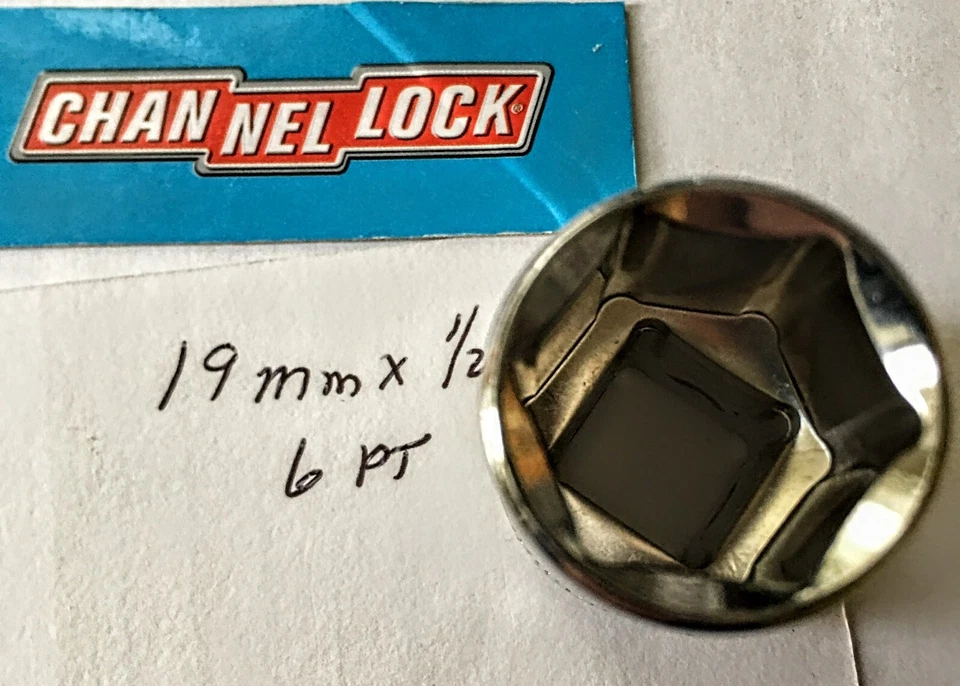 CHANNELLOCK  19 mm  x 1/2" DR  STANDARD METRIC  SOCKET  6 Pt Free USA Shipping - Image 2 of 4