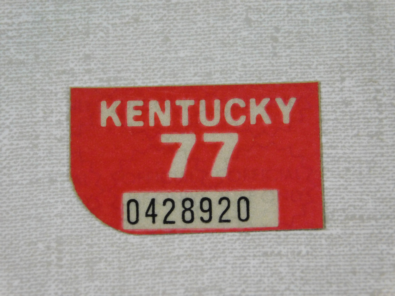 1977 Kentucky passenger car license plate sticker | eBay