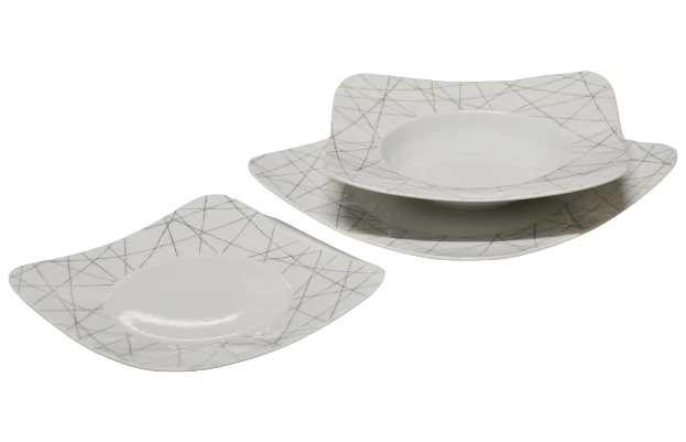 Set piatti per 6 persone 18pz Rosenthal Free Spirit Stars in Porcellana Bianco
