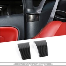 Carbon Interior Seat Safety Belt Button Cover Trim For Dodge Challenger 2010