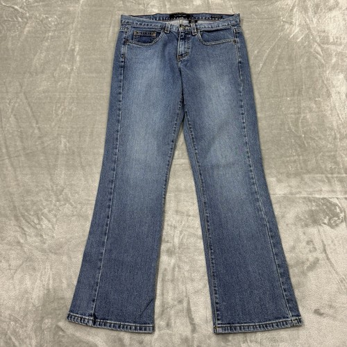 Calvin Klein Jeans Womens 6 Blue Low Rise Bootcut Medium Wash Denim Pockets Logo