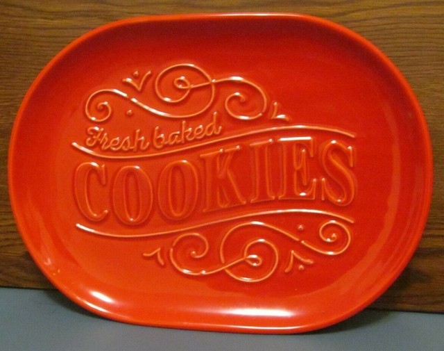 Hallmark Christmas Holiday Oval Cookie Plate Red eBay