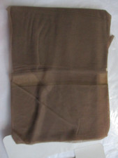1 PR VINTAGE UNBRANDED RT SHEER HEEL MICRO MESH NYLON STOCKINGS SIZE 10 M BEIGE