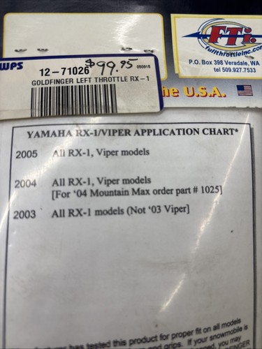 BRAND NEW GOLDFINGER LEFT THROTTLE KIT FOR YAMAHA RX1 & VIPER NOS - Picture 4 of 4
