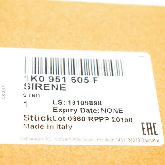 ORIGINAL VW PASSAT 3C Signalhorn Hupe Alarmanlage Sirene 3C0951223 EUR
