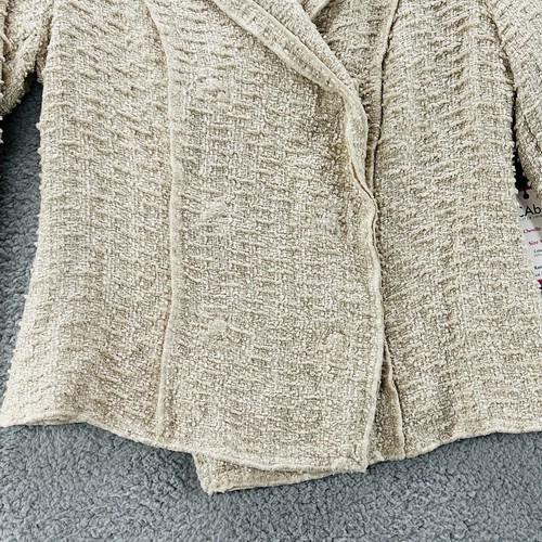 CAbi Estate Jacket Chenille Blazer Size Medium #985 Tweed Snap Up Wheat Beige - Picture 5 of 18