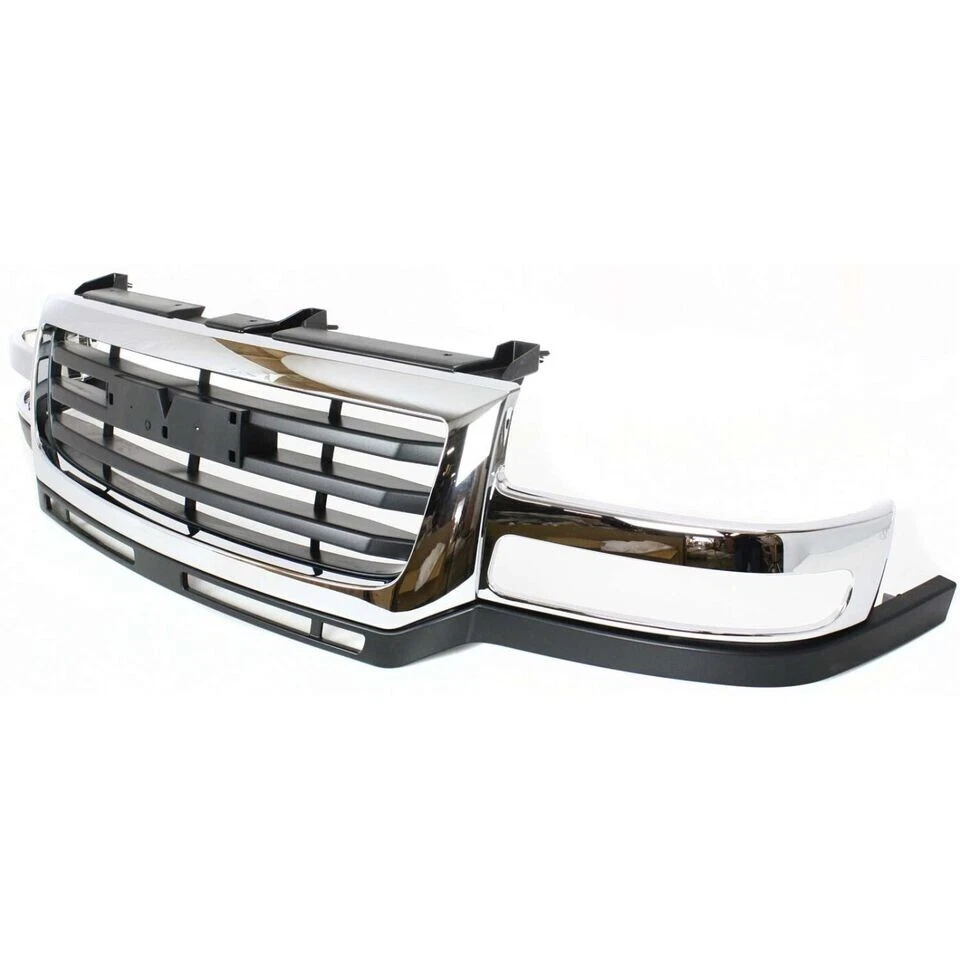 New Front Grille Assembly Chrome Black Fits 2003-2007 GMC Sierra 3500 GM1200568 - Изображение 4 из 4