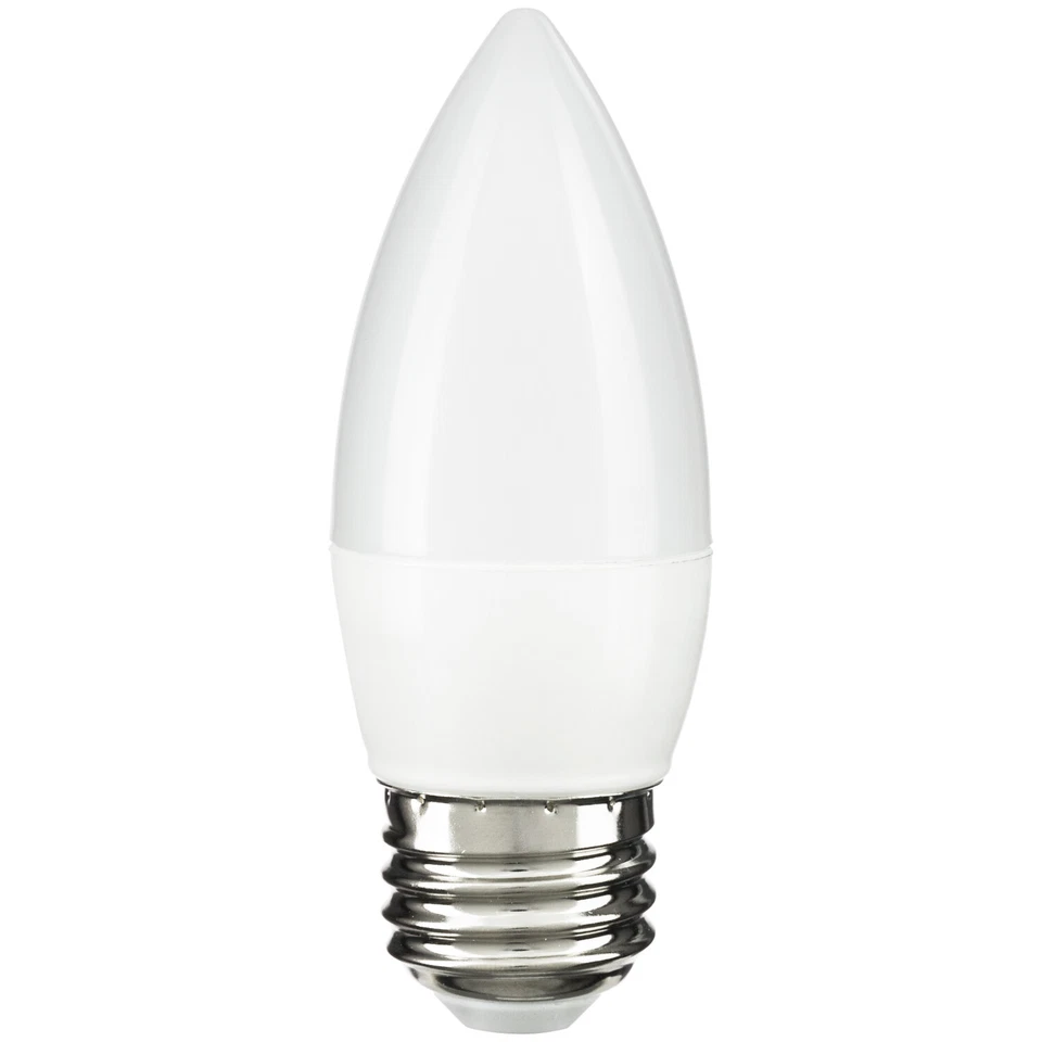 LED B13 Frosted Chandelier Torpedo Bulb 7W(60W=) E26 5000K Daylight 6-Pack - Image 2 of 2