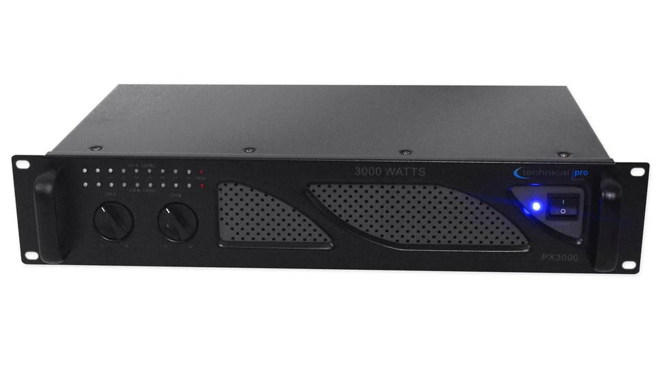 Technical Pro PX3000 professioneller 2 HE 2-Kanal 3000 Watt Power DJ-Verstärker