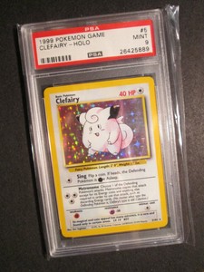 Psa 9 Pokemon Black Ink Blob Clefairy Card Base Set 5 102 Error Misprint Holo Ebay