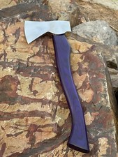 Hand Forged Carbon Steel Hatchet  .kindling Axe Leather Sheath, Bushcraft Tool