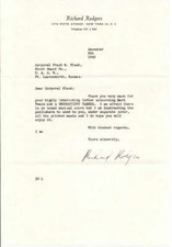 Richard Rodgers D.1979 Composer Signed Typed Letter