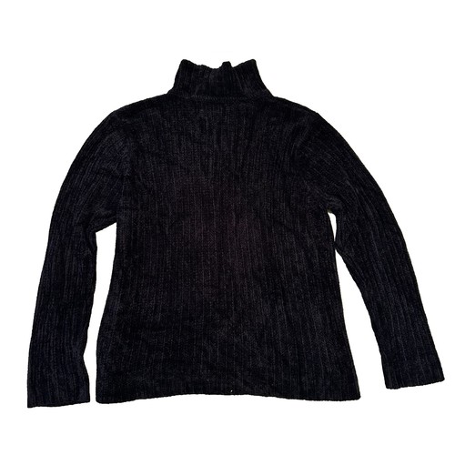 Sarah Spencer Black Knitted Zip up Turtle Neck Sweater Medium - Picture 2 of 5