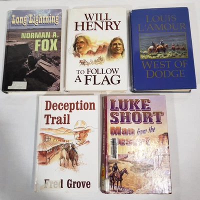 Large Print Westerns Lot Of 5 Hardcover Books Set Cowboys Western Novels Bundle - Image 1 of 4