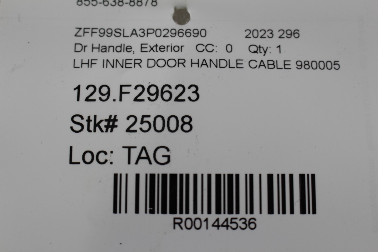 Ferrari 296 GTB, Inner Door Handle Cable, Used, P/N 980005