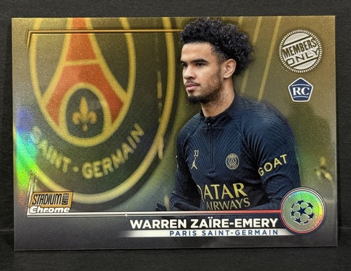 Lot 3 Cartes Topps PSG 2022-23 – Warren Zaire-Emery Auto – Chrome Stadium Club – RC