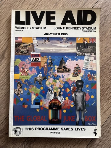 Live Aid 1985 Concert Ticket Stub Wembley Stadium UK And Programme - Foto 4 di 16