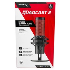 HyperX QuadCast 2 USB Microphone Black for PC/ Mac/ Switch/ PS5/ PS4, 872V1AA