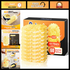 60 Heavy Duty Duster Refills, 360° Multisurf...