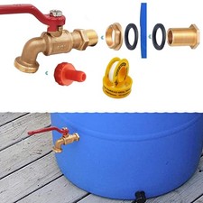 Rain Barrel Spigot, Brass Faucet Kit for Rain Water Barrel, Water Tanks, Tubs...