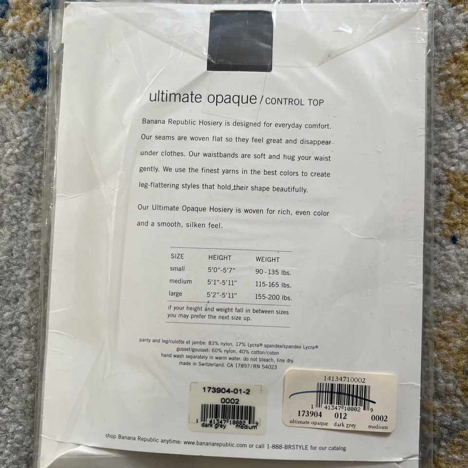 NUEVAS Medias Top Banana Republic Gris Oscuro Ultimate Control Opaco Talla Mediana Foto 3 de 4