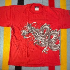 Late 90s/Early 2000s JNCO Jeans Dragon Wrap-Around Print Tee Made in USA