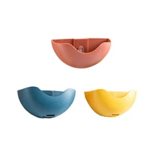 3 PCS Soap Container Bathroom Tray Shower Dish Self-draining Holder