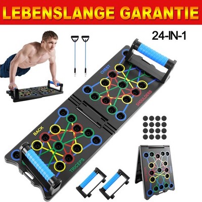 24-in-1 Liegestützebrett Push Up Board inkl. Widerstandsbänder Liegestütze Brett
