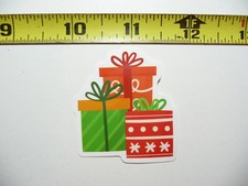 2 CHRISTMAS PRESENTS SMALL STICKER DECAL WINTER HOLIDAYS CHRISTIAN FUN