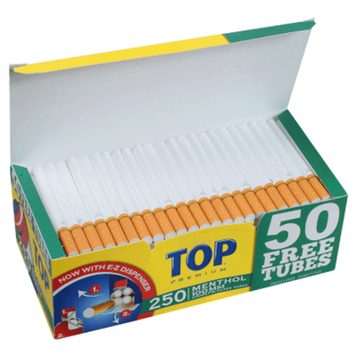TOP Cigarette Filter Tubes - 100mm Size Menthol - 1 Box of 250
