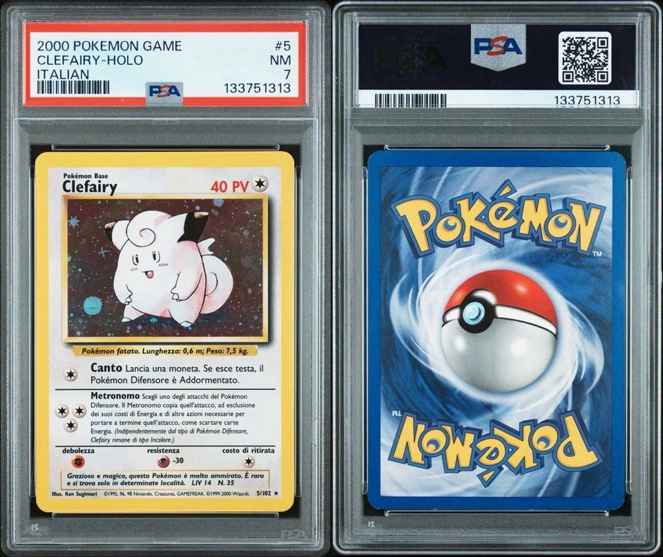 2000 Pokemon Game Clefairy Holo Italian PSA 7 5/102 - Image 3 of 3