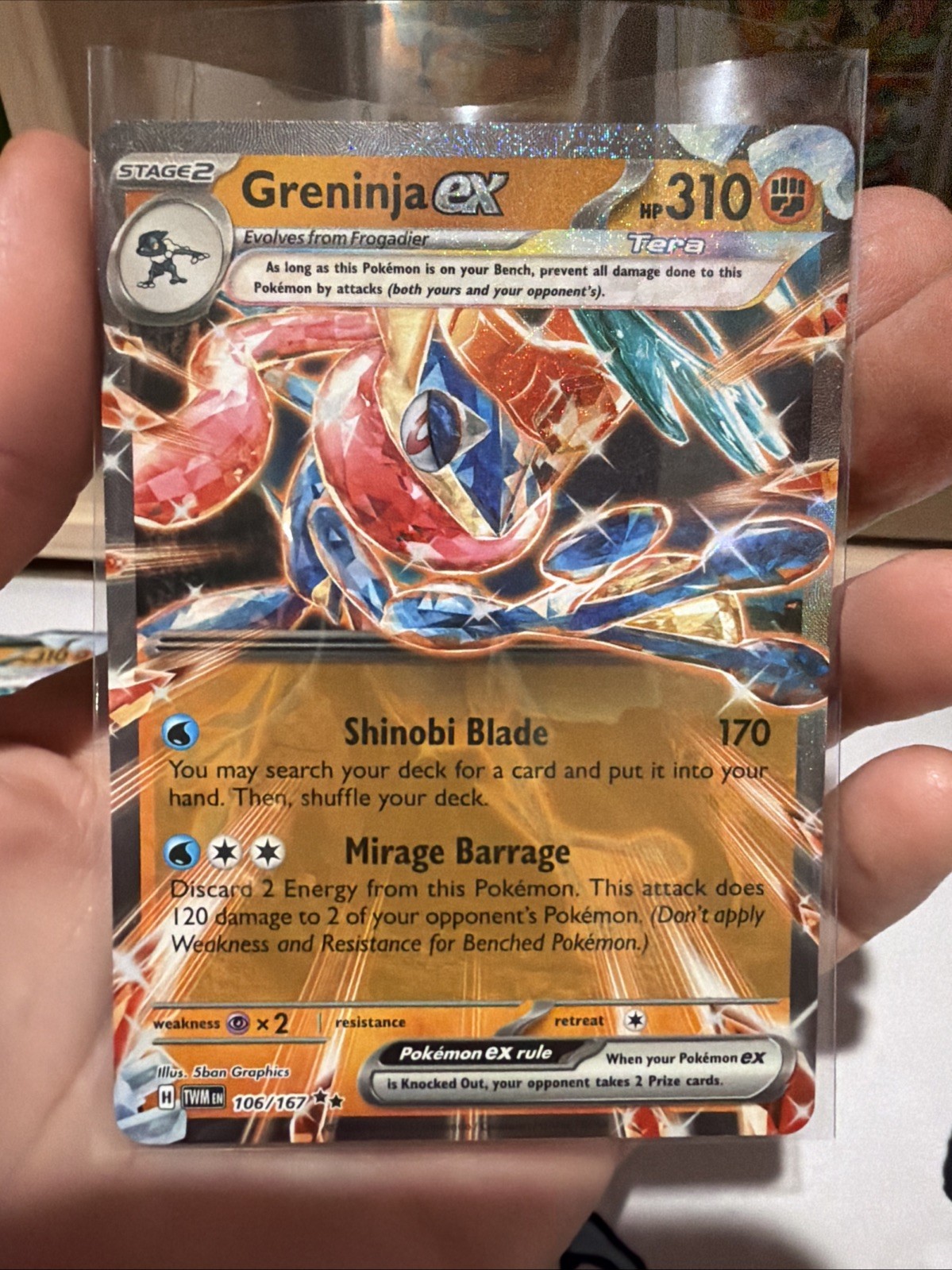 Twilight Masquerade Pokemon Card, Greninja EX 106/167 Ultra Rare