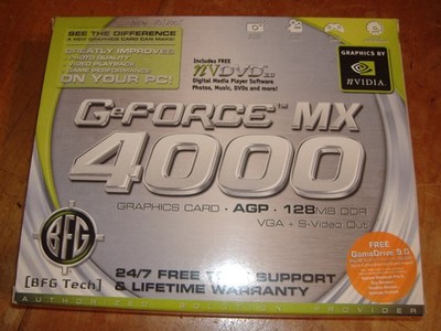 BFG NVIDIA GEFORCE 4 MX 4000 AGP 128MB VIDEO GRAPHICS CARD VINTAGE BOXED BOX