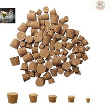 100-Pack Mini Cork Stoppers   5 Sizes, Perfect for Crafts and Bottle Sealing