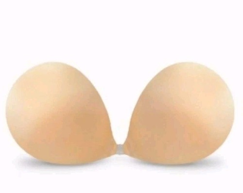 NuBra Adhesive Seamless Push Up Bra. Size D. Molded Pads Backless Strapless Nude - Picture 2 of 6