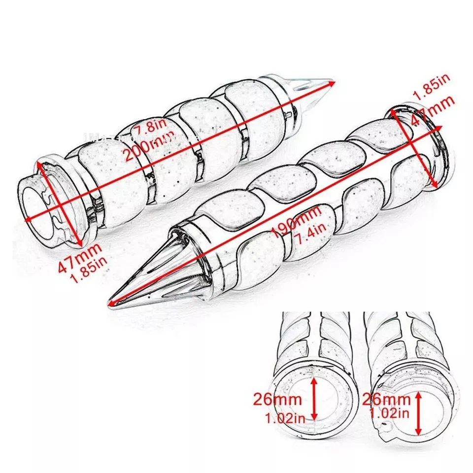 Motorcycle 1" Handlbar End Hand Grips For Honda Shadow VT VTX Rebel Valkyrie Foto 3 de 4