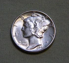 1944 United States Silver Mercury Dime - Uncirculated Lot 607