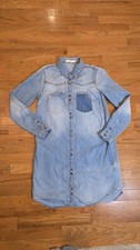Denim Shirt Dress Buttondown With Pockets Size Small