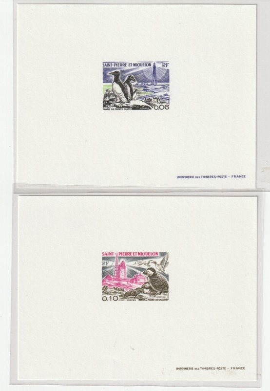 4 proofs from St Pierre & Miquelon w/ birds & fish