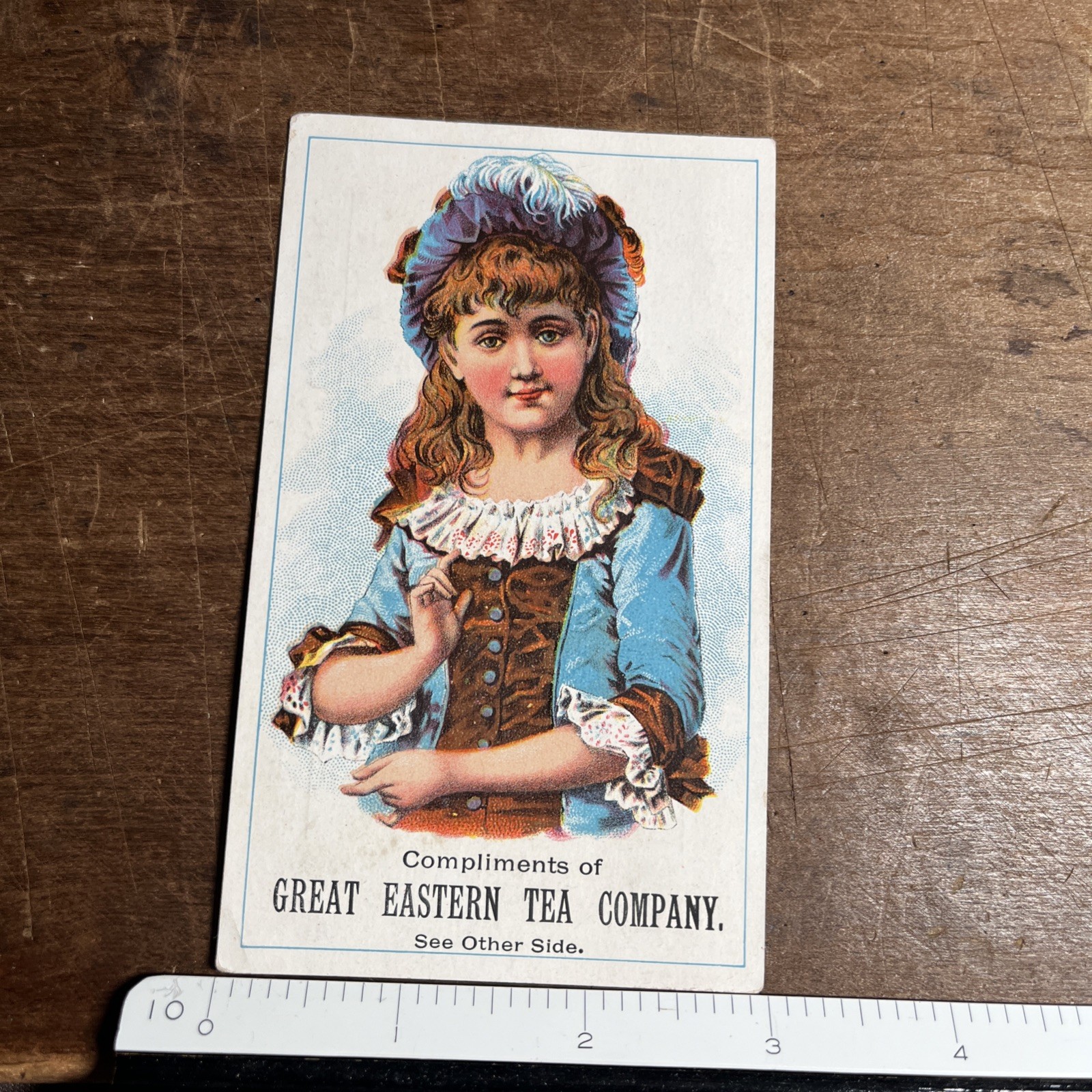 Antique Victorian Trading Card Great Eastern Tea Co. Young Lady -  B1