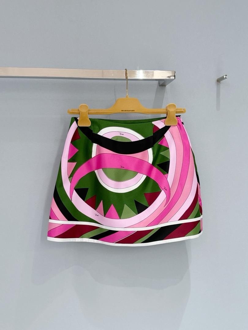 Emilio Pucci Vivara Women's Multicolor Print Silk Miniskirt Size S