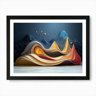 3d Modern Paper Art Print Framed Wall Art Poster Canvas Print Picture