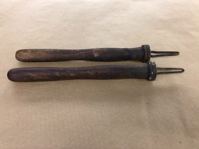 Vintage Pair Of Matching 2 Man Cross Cut Saw Handles Logging Lumberjack  13 3/8''