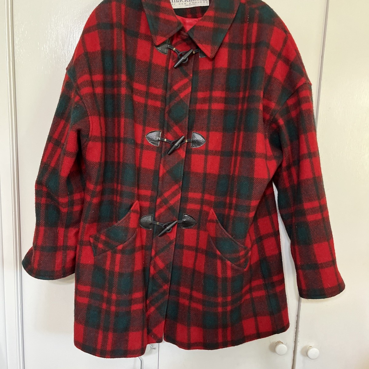 Vtg Mackintosh New England Sz 14 Womens Red Tartan Plaid Wool