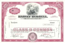 Harvey Hubbell, Inc. - circa 1970's Specimen Stock Certificate - Specimen Stoc