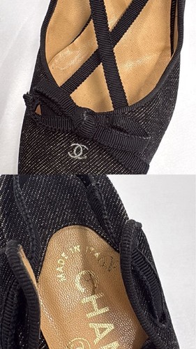 Chanel Coco Mark Pumps High Heels US 6.5 / UK 4.5 Black Strap Authentic 044521 - Bild 9 von 10
