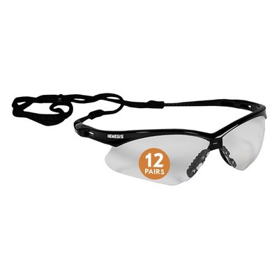 Safety Glasses Clear Lenses Black Frame Unisex KleenGuard V30 Nemesis 25676