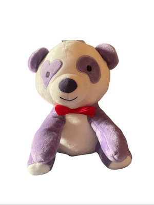 Hallmark White and Purple Panda Bear Heart Eye Plush Stuffed Animal 10''